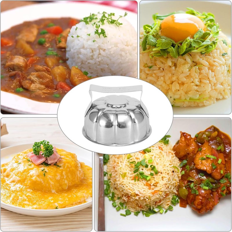 Eonenomi Professional Stainless Steel Flower Shape Fried Rice Press Mold - for Egg Fried Rice, Sushi, Omurice & DIY Plating, Perfect for Home and Restaurant Decoration - Image 4